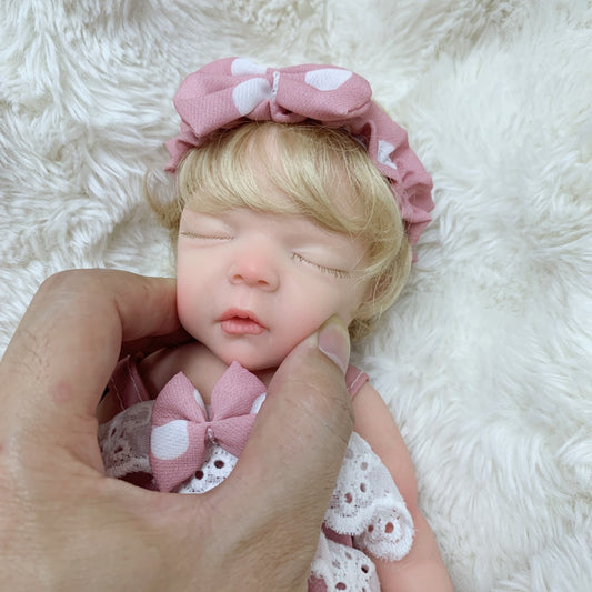 10 Inch Lifelike Silicone Baby Doll Boy Handmade Realistic Mini Reborn Baby with Accessories Set