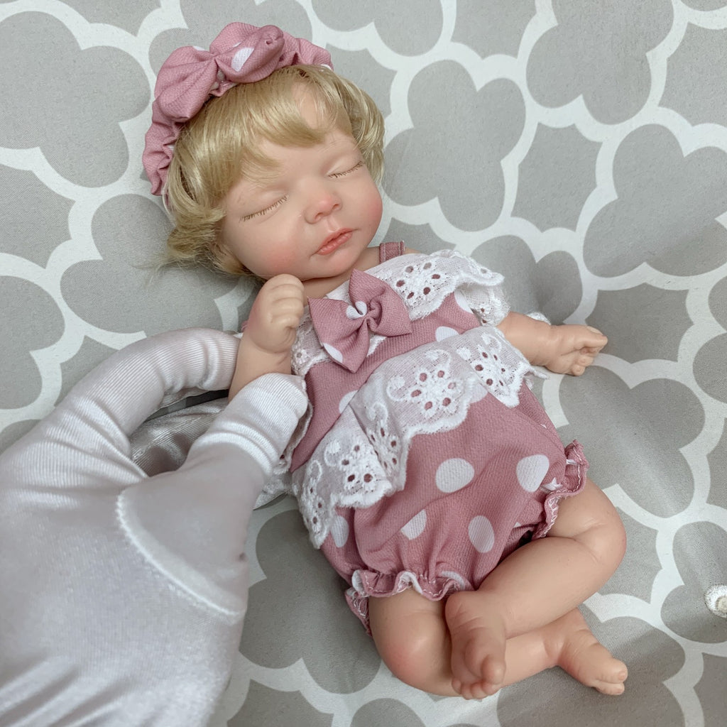 10 Inch Lifelike Silicone Baby Doll Boy Handmade Realistic Mini Reborn Baby with Accessories Set