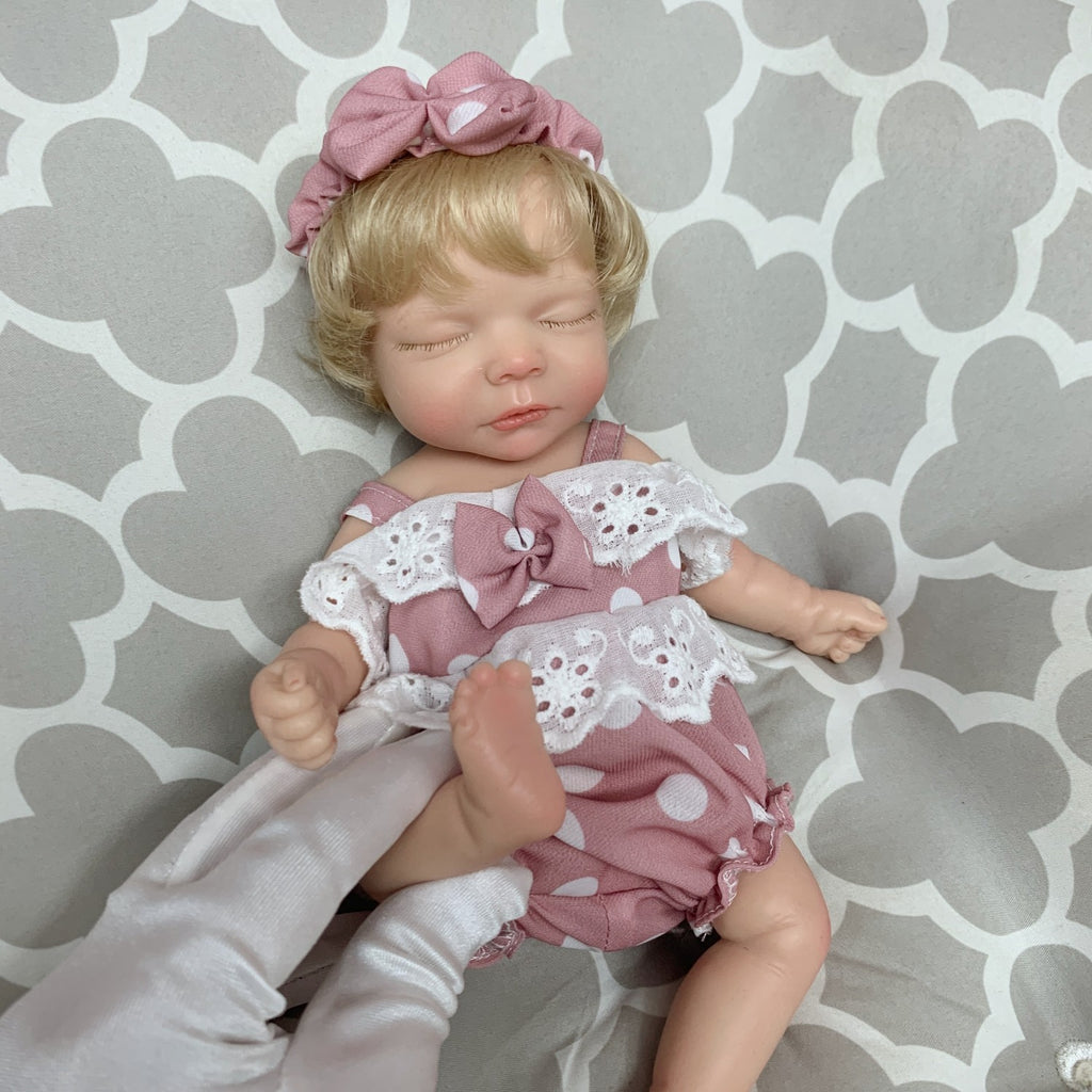 10 Inch Lifelike Silicone Baby Doll Boy Handmade Realistic Mini Reborn Baby with Accessories Set