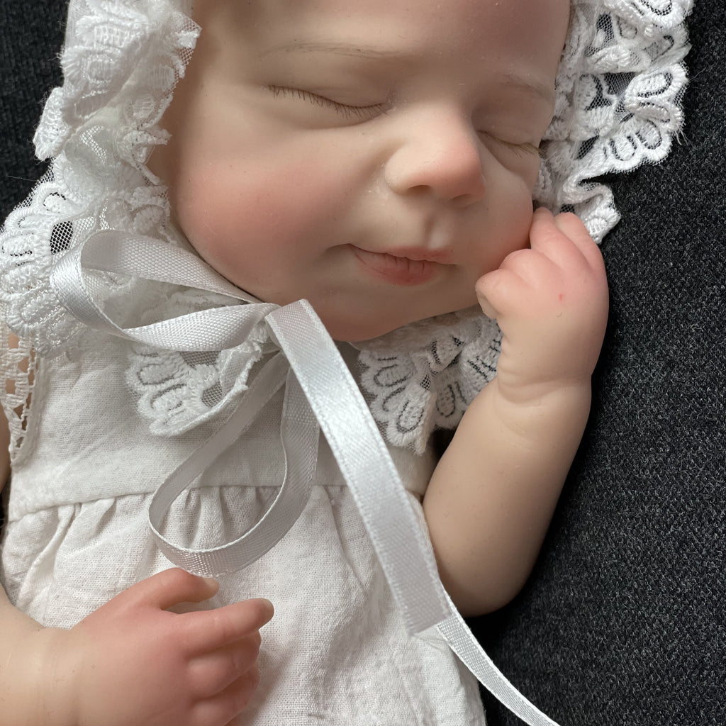 13 Inch Handmade Silicone Baby Doll Girl Lifelike Realistic Reborn Mini Baby with Accessories Set