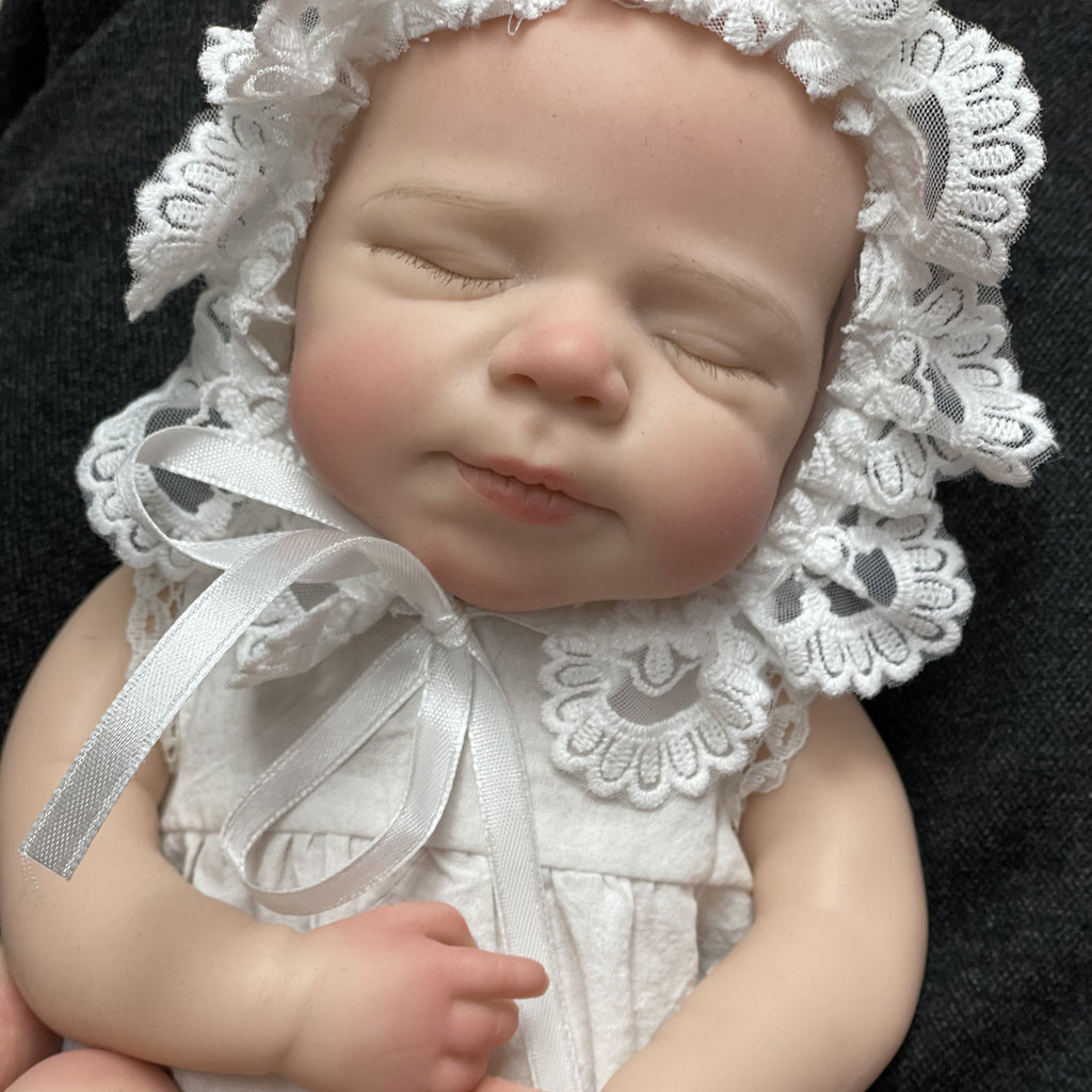 13 Inch Handmade Silicone Baby Doll Girl Lifelike Realistic Reborn Mini Baby with Accessories Set