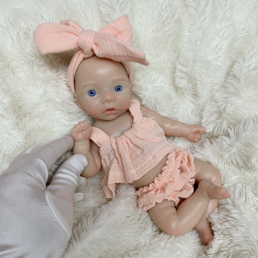 10 Inch Silicone Baby Doll Boy Realistic Soft Full Body Lifelike Reborn Baby with Accessories