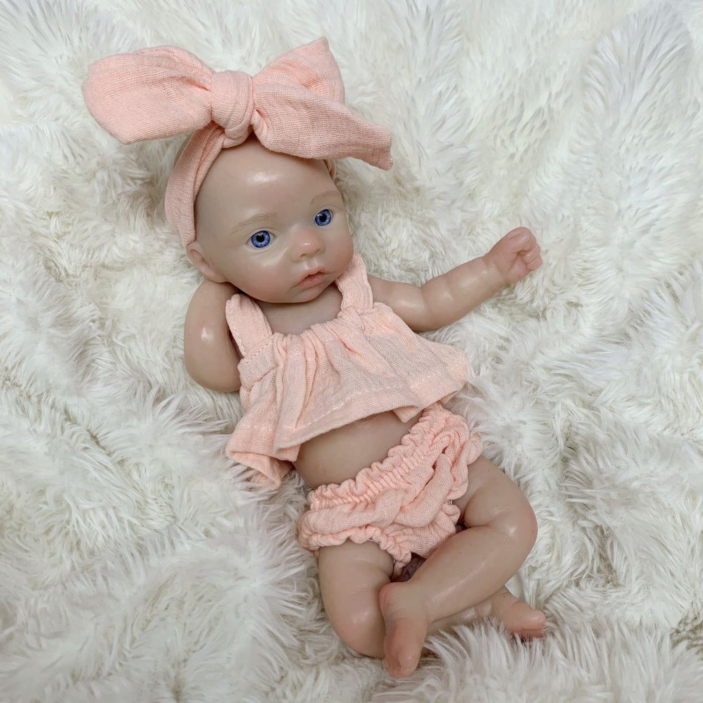 10 Inch Silicone Baby Doll Boy Realistic Soft Full Body Lifelike Reborn Baby with Accessories
