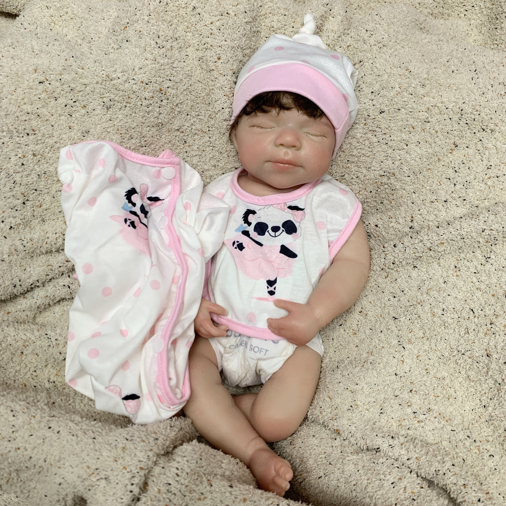18 Inch Full Silicone Baby Doll Realistic Lifelike Reborn Baby Handmade with Accessories