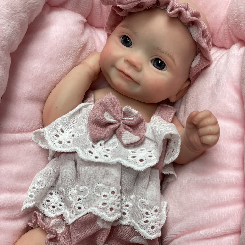 10 Inch Handmade Silicone Baby Doll Boy Lifelike Realistic Reborn Mini Baby with Accessories Set