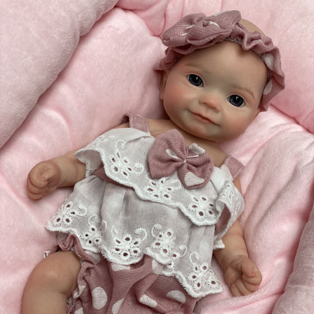 10 Inch Handmade Silicone Baby Doll Boy Lifelike Realistic Reborn Mini Baby with Accessories Set