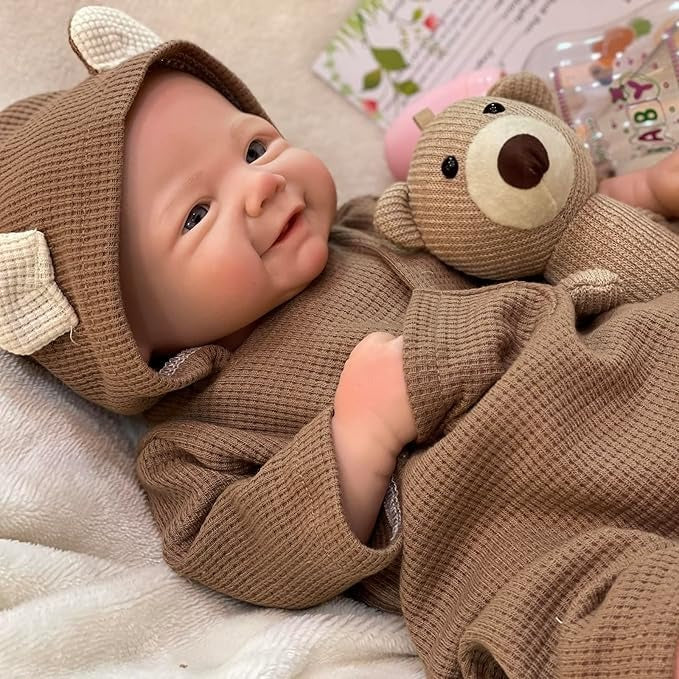 18 Inch Full Body Silicone Reborn Baby Doll Lifelike Handmade Weighted Newborn Baby Doll Set for Children