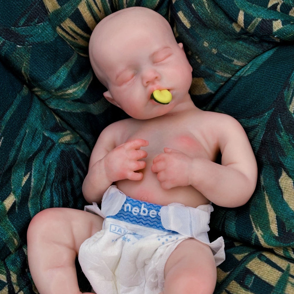 18 Inch Soft Silicone Reborn Baby Doll Realistic Lifelike Full Body Mini Baby with Accessories