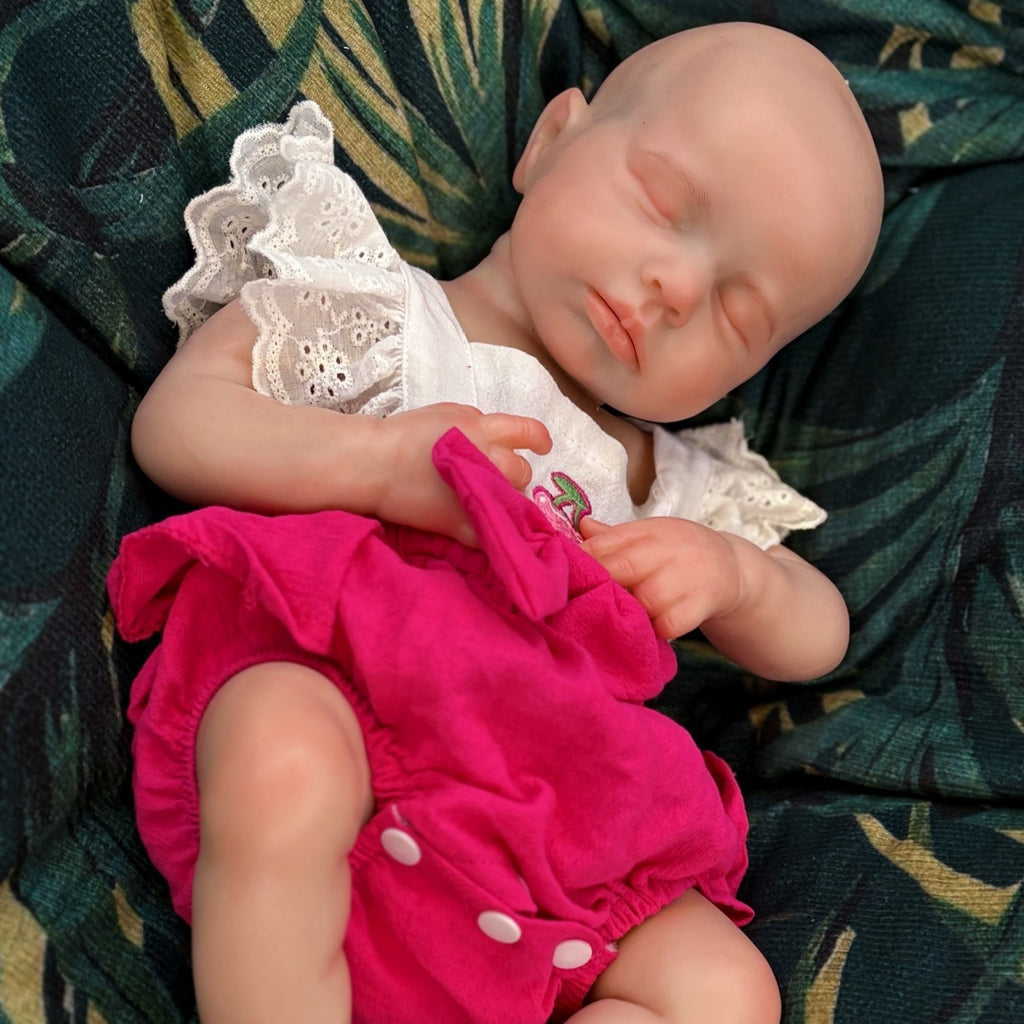 18 Inch Soft Silicone Reborn Baby Doll Realistic Lifelike Full Body Mini Baby with Accessories