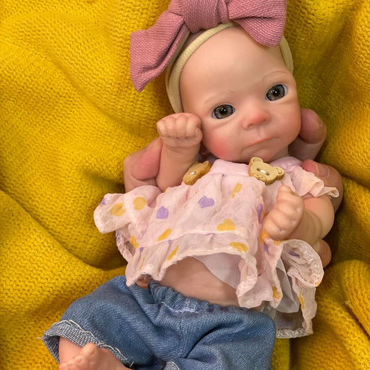 10 Inch Full Silicone Baby Doll Lifelike Reborn Realistic Mini Baby Full Body Soft Silicone with Accessories Set